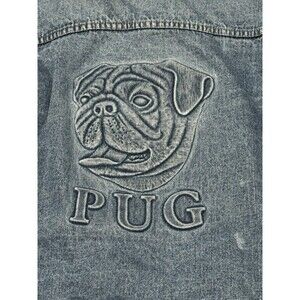 VTG TYCA Denim Jean Jacket PUG Dog Lover Distressed‎ Men’s 3XL